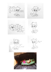 Size: 794x1123 | Tagged: safe, artist:tjpones, imported from derpibooru, oc, oc only, oc:tjpones, earth pony, hamster, pony, ..., :o, animal, boop (hamster), box, comic, dead, death, dialogue, feels, floppy ears, glasses, goodbye, hoof hold, in memoriam, irl, lidded eyes, lineart, looking down, loss, male, monochrome, open mouth, pet, photo, rest in peace, sad, simple background, sitting, sketch, smiling, solo, stallion, traditional art, white background, younger