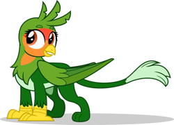 Size: 1024x737 | Tagged: safe, artist:mlp-trailgrazer, imported from derpibooru, oc, oc only, griffon, parrot griffon, claws, female, griffon oc, lovebird, paws, show accurate, simple background, solo, transparent background, vector