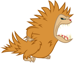 Size: 3507x3000 | Tagged: safe, artist:cloudy glow, artist:cloudyglow, imported from derpibooru, pukwudgie, school daze, .ai available, angry, open mouth, sharp teeth, simple background, solo, teeth, transparent background, vector