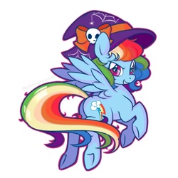 Size: 1080x1080 | Tagged: safe, artist:anzicorn, imported from derpibooru, rainbow dash, pegasus, pony, cute, dashabetes, female, flying, hat, looking at you, looking back, looking back at you, mare, moe, simple background, solo, transparent background, witch hat