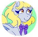 Size: 130x128 | Tagged: safe, artist:cubbybatdoodles, imported from derpibooru, derpy hooves, ditzy doo, alternate universe, doctor derpy, icon, implied doctor whooves, picture for breezies