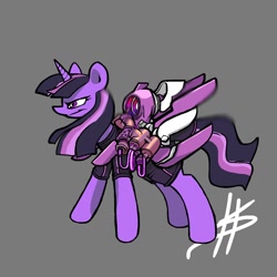 Size: 1280x1280 | Tagged: safe, artist:hotkoin, artist:pencilbrony, imported from derpibooru, twilight sparkle, pony, armor, engine, female, jetpack, rocket, solo