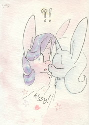 Size: 696x973 | Tagged: safe, artist:slightlyshade, imported from derpibooru, starlight glimmer, trixie, female, lesbian, shipping, startrix, traditional art