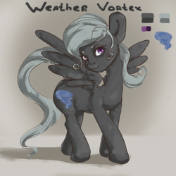 Size: 3840x3840 | Tagged: safe, artist:twilightsquare, imported from derpibooru, oc, oc only, oc:weather vortex, pegasus, pony, design, female, solo