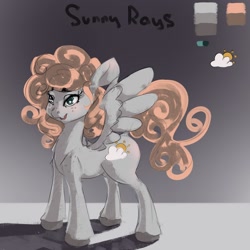 Size: 1280x1280 | Tagged: safe, artist:twilightsquare, imported from derpibooru, oc, oc only, oc:sunny rays, pegasus, pony, design, female, solo