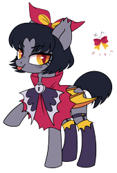 Size: 1386x2048 | Tagged: safe, artist:hawthornss, imported from derpibooru, oc, oc only, oc:teru, oc:teru teru bozu, bat pony, pony, bat pony oc, cape, clothes, cute, cute little fangs, ear fluff, fangs, garter belt, lock, looking at you, simple background, socks, teru teru bozu, tongue out, transparent background