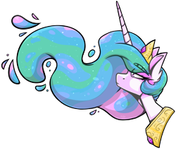 Size: 3500x2962 | Tagged: safe, artist:lrusu, imported from derpibooru, princess celestia, pony, collar, female, jewelry, looking up, mare, necklace, simple background, solo, transparent background