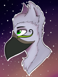 Size: 6000x7929 | Tagged: safe, artist:php70, imported from derpibooru, oc, oc:reinhard, griffon, absurd resolution, birb, bust, colored background, commission, ear fluff, fully shaded, portrait, stars