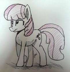 Size: 773x796 | Tagged: safe, artist:post-it, imported from derpibooru, cheerilee, earth pony, pony, female, ink drawing, inktober, mare, monochrome, simple background, sketch, smiling, solo, traditional art, white background