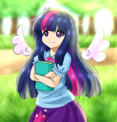 Size: 2500x2600 | Tagged: safe, artist:hiyori-yamada, artist:kawurin, imported from derpibooru, twilight sparkle, alicorn, human, equestria girls, clothes, cute, female, floating wings, humanized, solo, twiabetes, twilight sparkle (alicorn)