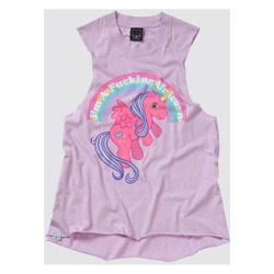 Size: 600x600 | Tagged: safe, imported from derpibooru, oc, alicorn, pony, clothes, drop dead clothing, horn, irl, parody, photo, pony reference, rainbow, shirt, solo, tanktop, vulgar, wings