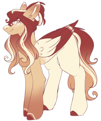 Size: 1024x1225 | Tagged: safe, artist:mauuwde, imported from derpibooru, oc, oc only, pegasus, pony, female, mare, simple background, solo, transparent background, two toned wings