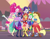 Size: 1374x1080 | Tagged: safe, imported from derpibooru, screencap, applejack, fluttershy, pinkie pie, rainbow dash, rarity, sci-twi, sunset shimmer, twilight sparkle, alicorn, equestria girls, equestria girls series, forgotten friendship, cropped, female, group hug, hug, humane five, humane seven, humane six, ponied up, scitwilicorn, septet, super ponied up