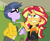 Size: 1215x988 | Tagged: safe, imported from derpibooru, screencap, microchips, sunset shimmer, equestria girls, equestria girls series, forgotten friendship, angry, canterlot high, clothes, duo, geode of empathy, glasses, lockers, magical geodes, shoulder bag