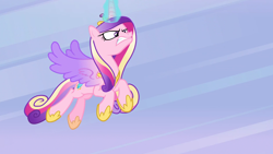 Size: 1610x908 | Tagged: safe, imported from derpibooru, screencap, princess cadance, alicorn, pony, best gift ever, angry, colored wings, female, gradient wings, hoof shoes, magic, magic aura, mare, solo