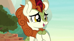 Size: 1280x720 | Tagged: safe, imported from derpibooru, screencap, autumn blaze, kirin, sounds of silence, awwtumn blaze, cute, female, mare, open mouth, smiling, solo