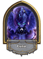 Size: 400x550 | Tagged: safe, artist:caramelflower, artist:xbaz0uk4x, imported from derpibooru, nightmare moon, princess luna, pony, fall of the crystal empire, armor, crystal, evil eyes, female, hearthstone, hearthstone hero, magic, nightmare luna, scythe, simple background, solo, transparent background, warcraft, warrior luna