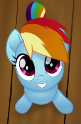 Size: 2480x3780 | Tagged: safe, artist:phucknuckl, imported from derpibooru, rainbow dash, pegasus, pony, my little pony: the movie, cute, dashabetes, female, inkscape, looking at you, looking up, movie accurate, scene interpretation, time to be awesome, vector