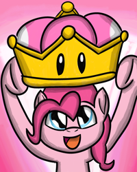 Size: 2400x3000 | Tagged: safe, artist:saburodaimando, imported from derpibooru, pinkie pie, daimando is going to hell, meme, new super mario bros., new super mario bros. u, pure unfiltered evil, super crown, this will end in tears, this will not end well, xk-class end-of-the-world scenario