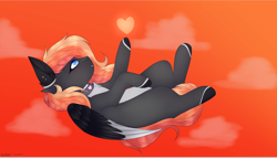 Size: 6000x3424 | Tagged: safe, artist:doux-ameri, imported from derpibooru, oc, oc only, oc:vixy, pegasus, pony, female, mare, solo, two toned wings