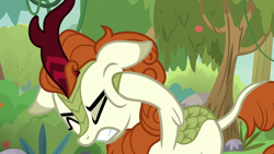 Size: 1280x720 | Tagged: safe, imported from derpibooru, screencap, autumn blaze, kirin, sounds of silence, spoiler:s08, female, solo