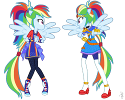 Size: 1600x1278 | Tagged: safe, artist:ilaria122, imported from derpibooru, part of a set, rainbow dash, equestria girls, equestria girls series, forgotten friendship, rollercoaster of friendship, alternate hairstyle, alternate universe, boots, clothes, dress, duality, element of loyalty, geode of super speed, guardian, guardians of harmony, high heel boots, high heels, jewelry, leggings, magical geodes, ponied up, ponytail, shoes, simple background, sneakers, super ponied up, tiara, transparent background, vector