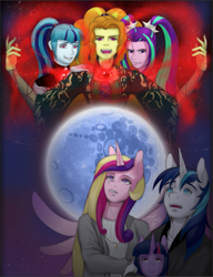 Size: 755x984 | Tagged: safe, artist:tarenest, imported from derpibooru, adagio dazzle, aria blaze, princess cadance, shining armor, sonata dusk, twilight sparkle, anthro, equestria girls, rainbow rocks, allison watts, dani dennison, hocus pocus, hocus pocus (film), mary sanderson, max dennison, sanderson sisters, sarah sanderson, the dazzlings, winifred sanderson