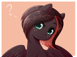 Size: 2793x2072 | Tagged: safe, artist:fluffymaiden, imported from derpibooru, oc, oc only, oc:netherweave, pegasus, pony, cute, female, freckles, looking at you, mare, question mark, solo