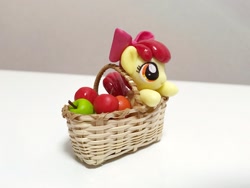 Size: 1024x768 | Tagged: artist needed, safe, imported from derpibooru, apple bloom, apple, basket, food