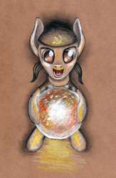 Size: 1200x1842 | Tagged: safe, artist:sa1ntmax, imported from derpibooru, oc, oc only, oc:doom, pony, bandana, cute, eyes on the prize, female, filly, glow, glowing, happy, hug, looking at something, ocbetes, open mouth, s.t.a.l.k.e.r., sitting, smiling, solo, soul