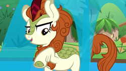 Size: 1280x720 | Tagged: safe, imported from derpibooru, screencap, autumn blaze, kirin, sounds of silence, spoiler:s08, female, solo, water