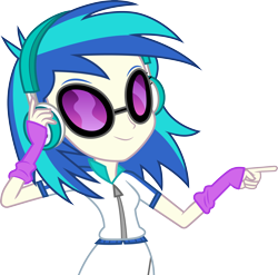 Size: 3036x3000 | Tagged: safe, artist:cloudy glow, artist:cloudyglow, imported from derpibooru, dj pon-3, vinyl scratch, eqg summertime shorts, equestria girls, .ai available, clothes, female, headphones, simple background, solo, transparent background, vector