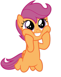 Size: 1412x1773 | Tagged: safe, artist:cloudy glow, artist:cloudyglow, artist:parclytaxel, imported from derpibooru, scootaloo, pegasus, pony, the washouts (episode), .ai available, cropped, cute, cutealoo, excited, female, kneeling, simple background, solo, squishy cheeks, transparent background, vector