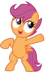 Size: 1250x1872 | Tagged: safe, artist:cloudy glow, artist:cloudyglow, artist:parclytaxel, imported from derpibooru, scootaloo, pegasus, pony, the washouts (episode), .ai available, belly, bipedal, cropped, cute, cutealoo, female, filly, simple background, solo, transparent background, vector