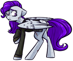 Size: 2078x1745 | Tagged: safe, artist:lrusu, imported from derpibooru, oc, oc only, oc:morning glory (project horizons), pegasus, pony, fallout equestria, fallout equestria: project horizons, background removed, fanfic art, female, mare, saddle bag, simple background, solo, transparent background