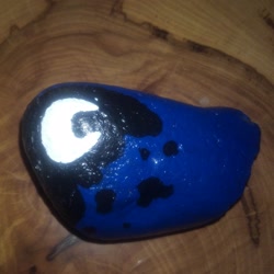 Size: 3120x3120 | Tagged: safe, artist:apexsoundwave, imported from derpibooru, photographer:apex soundwave, princess luna, cutie mark, irl, moon, painted, photo, rock, wood