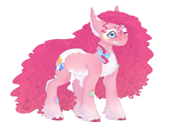Size: 1496x1093 | Tagged: safe, artist:remalmok, imported from derpibooru, pinkie pie, pony, alternate design, alternate hairstyle, bandaid, female, one eye closed, simple background, solo, transparent background, wink