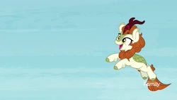 Size: 1920x1080 | Tagged: safe, imported from derpibooru, screencap, autumn blaze, kirin, sounds of silence, cloven hooves, female, leaping, solo