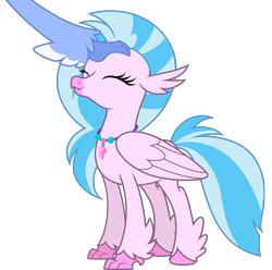 Size: 8192x8133 | Tagged: safe, artist:thatguy1945, imported from derpibooru, silverstream, sky beak, classical hippogriff, hippogriff, school daze, surf and/or turf, spoiler:s08, absurd resolution, cute, diastreamies, eyes closed, father and daughter, female, happy, male, petting, simple background, solo focus, transparent background, vector