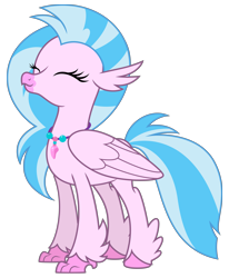 Size: 6755x8192 | Tagged: safe, artist:thatguy1945, imported from derpibooru, silverstream, classical hippogriff, hippogriff, school daze, spoiler:s08, absurd resolution, cute, diastreamies, eyes closed, female, happy, simple background, solo, transparent background, vector