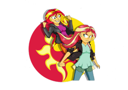 Size: 1024x724 | Tagged: safe, artist:papyjr13, imported from derpibooru, sunset shimmer, equestria girls, cutie mark, cutie mark background, duality, female, simple background, solo, transparent background