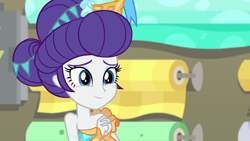 Size: 1920x1080 | Tagged: safe, imported from derpibooru, screencap, rarity, equestria girls, equestria girls series, rollercoaster of friendship, bare shoulders, carousel dress, female, solo