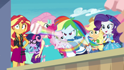 Size: 1920x1080 | Tagged: safe, imported from derpibooru, screencap, applejack, fluttershy, pinkie pie, rainbow dash, rarity, sci-twi, sunset shimmer, twilight sparkle, equestria girls, equestria girls series, rollercoaster of friendship, baseball, female, geode of empathy, geode of fauna, geode of shielding, geode of sugar bombs, geode of super speed, geode of super strength, geode of telekinesis, humane five, humane seven, humane six, magical geodes, photo booth (song), sports