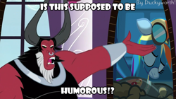 Size: 1024x575 | Tagged: safe, edit, edited screencap, imported from derpibooru, screencap, lord tirek, rainbow dash, newbie dash, twilight's kingdom, exploitable meme, image macro, is this supposed to be humorous, meme, text