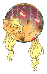 Size: 600x942 | Tagged: safe, artist:fuyusfox, imported from derpibooru, applejack, earth pony, pony, coat markings, cute, dreamcatcher, female, jackabetes, mare, night, simple background, sleeping, solo, stars, transparent background, unshorn fetlocks, watermark