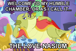 Size: 975x657 | Tagged: safe, edit, edited screencap, imported from derpibooru, screencap, sludge (dragon), dragon, father knows beast, cropped, discovery family logo, futurama, male, sleeze, sludge (g4), solo, zapp brannigan