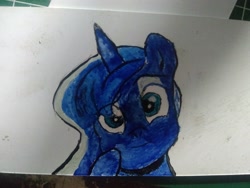 Size: 3264x2448 | Tagged: safe, imported from derpibooru, princess luna, pony, everfree customs, female, painting, solo, traditional art