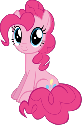 Size: 6729x10268 | Tagged: safe, artist:mrkat7214, imported from derpibooru, pinkie pie, pony, absurd resolution, cute, diapinkes, female, simple background, sitting, solo, transparent background, vector