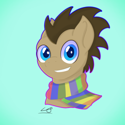 Size: 5000x5000 | Tagged: safe, artist:legiot18, imported from derpibooru, doctor whooves, time turner, pony, absurd resolution, clothes, fanart, male, scarf, solo