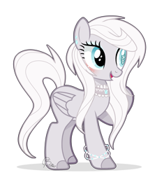 Size: 3473x3697 | Tagged: safe, artist:6-fingers-lover, imported from derpibooru, oc, oc only, oc:white diamond, pegasus, pony, blind eye, female, mare, parent:derpy hooves, parent:rarity, parents:derpity, simple background, solo, transparent background